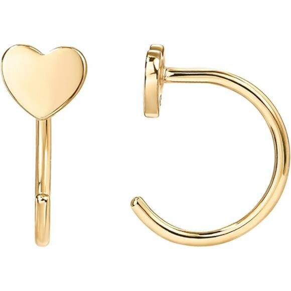 PAVOI 925 Sterling Silver Huggie Half Hoop Earrings | Hypoallergenic Minimalist - Picture 6 of 6